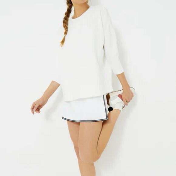 Tuckernuck Size XS / S TNUCK Sport White Cable Ally Swing Sweatshirt Oversized - Picture 1 of 8